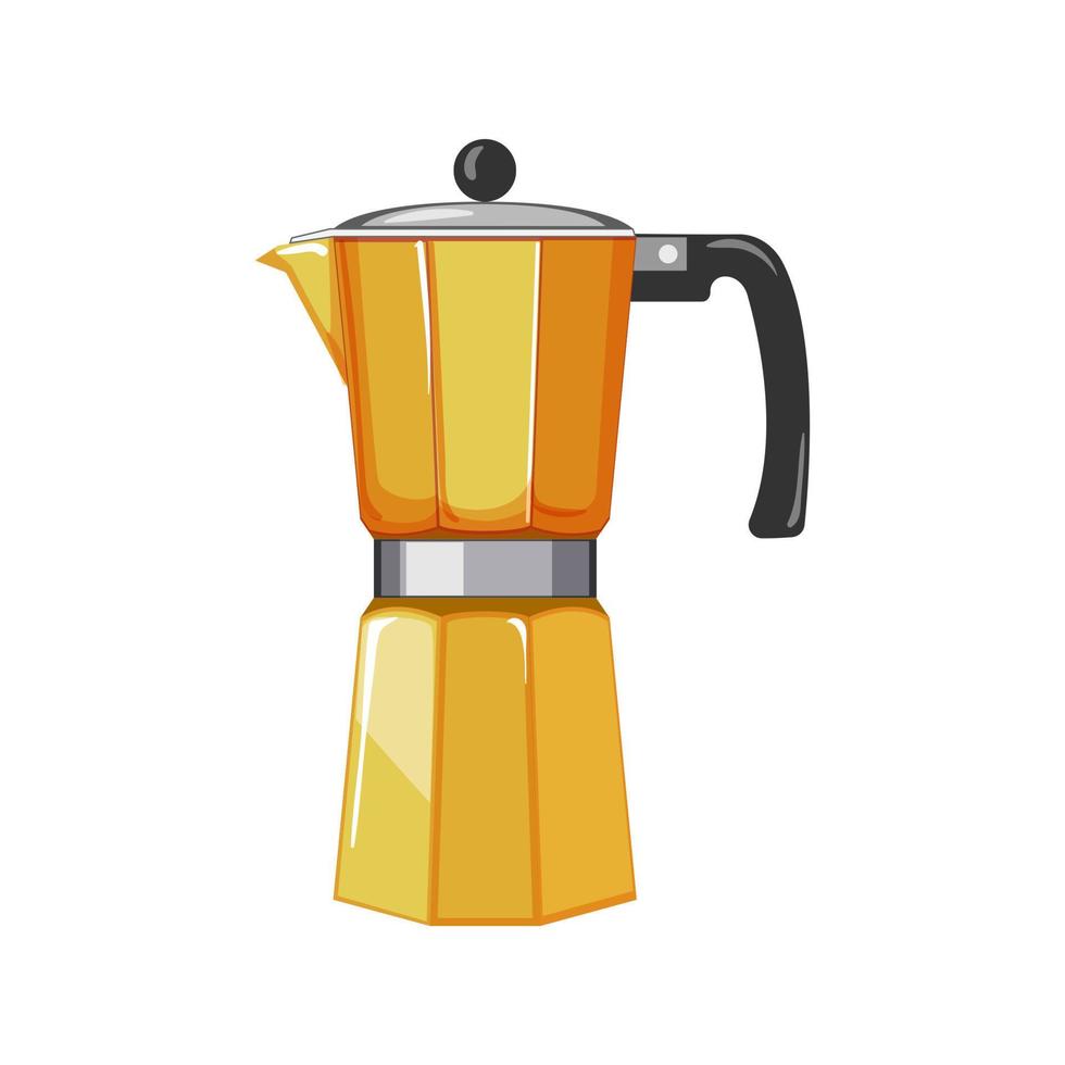 beverage moka pot coffee cartoon vector illustration