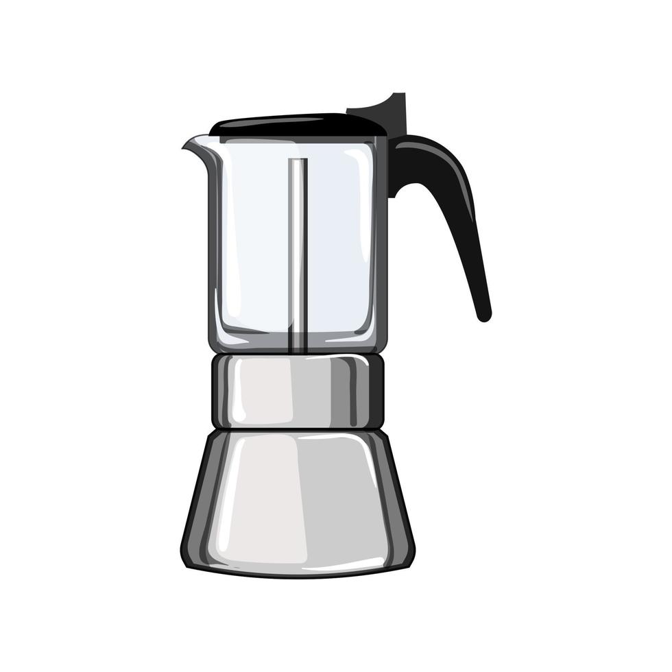 breakfast moka pot coffee cartoon vector illustration