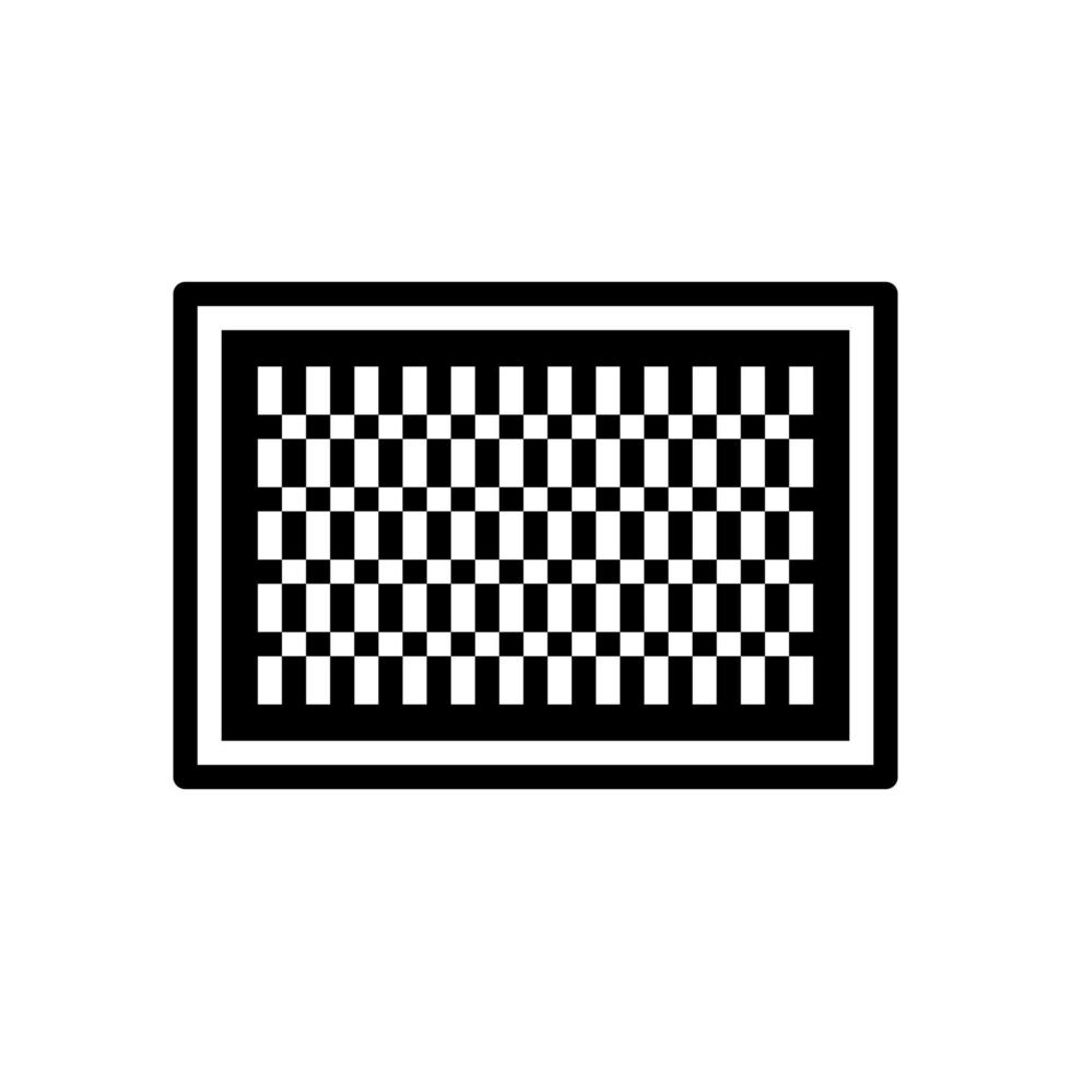 chenille alfombra hogar interior glifo icono vector ilustración