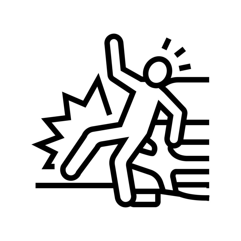 machine hit man accident line icon vector illustration