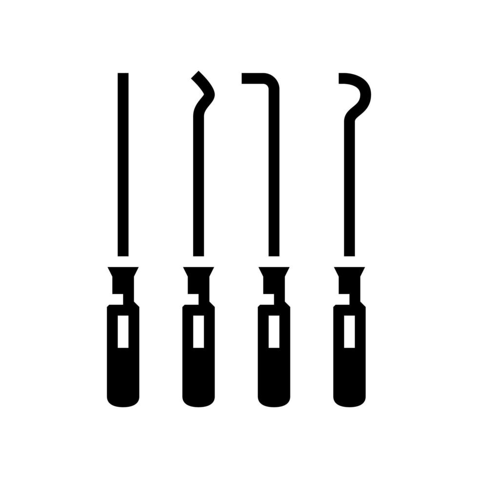 pick and hook garage tool glyph icon vector illustration