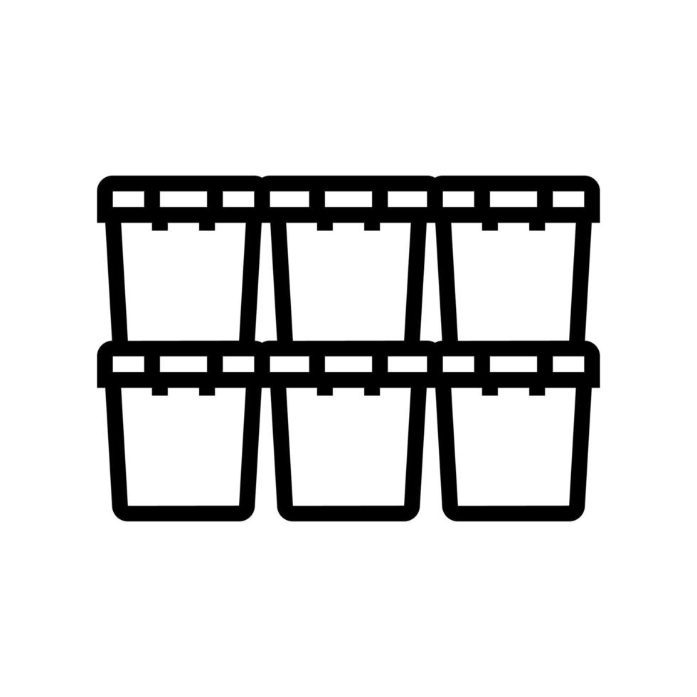 storage bins garage tool line icon vector illustration