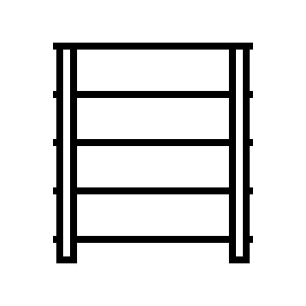 storage rack garage tool line icon vector illustration