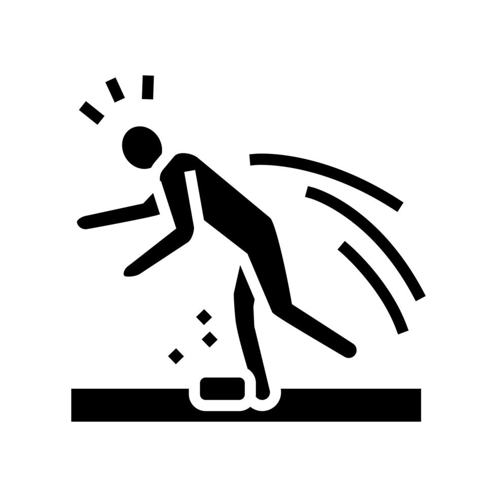 tripped fall man accident glyph icon vector illustration