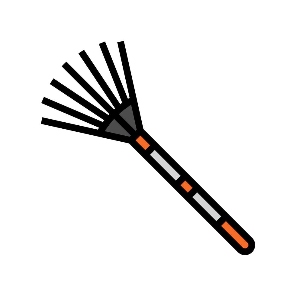 rake garden tool color icon vector illustration