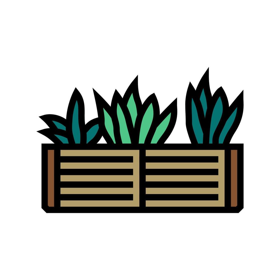 garden bed tool color icon vector illustration