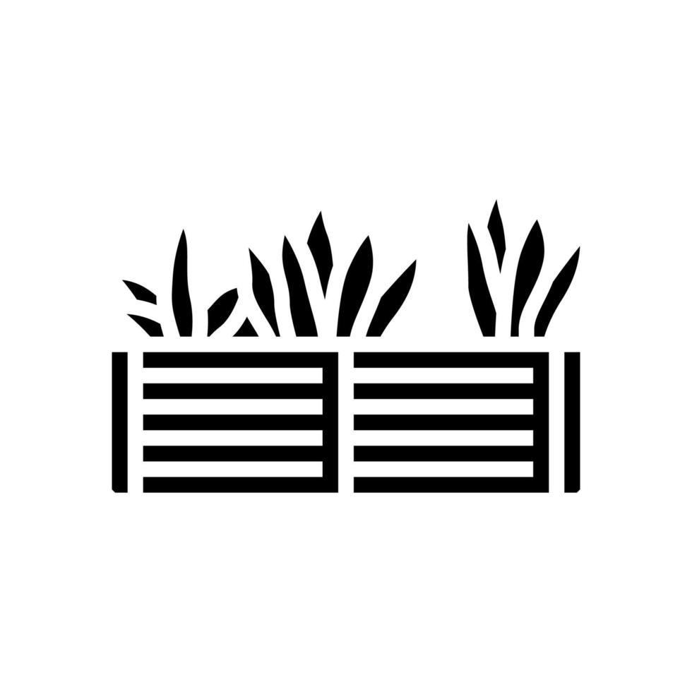 garden bed tool glyph icon vector illustration