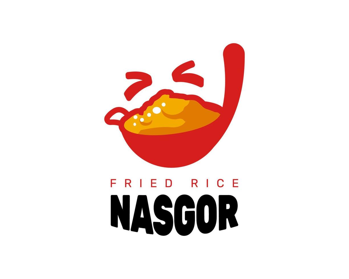 Illustration of Cooking Nasi Goreng with Wink Icon vector