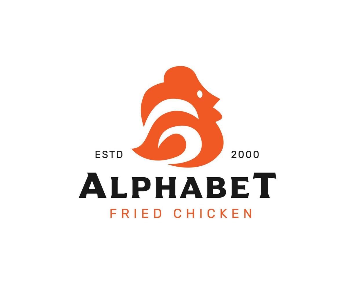 Unique letter A chicken Logo 4 vector