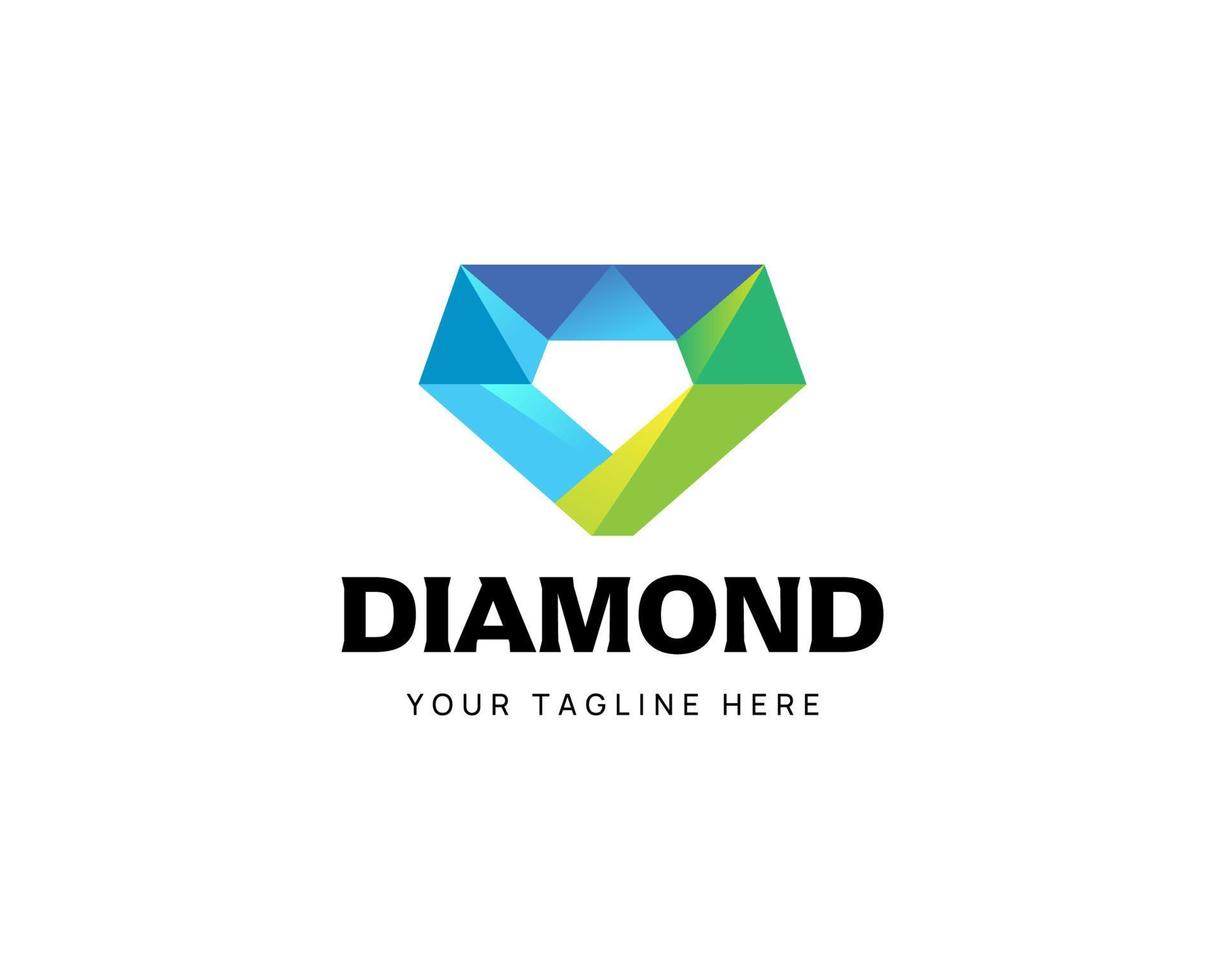 reluciente diamante degradado logo vector