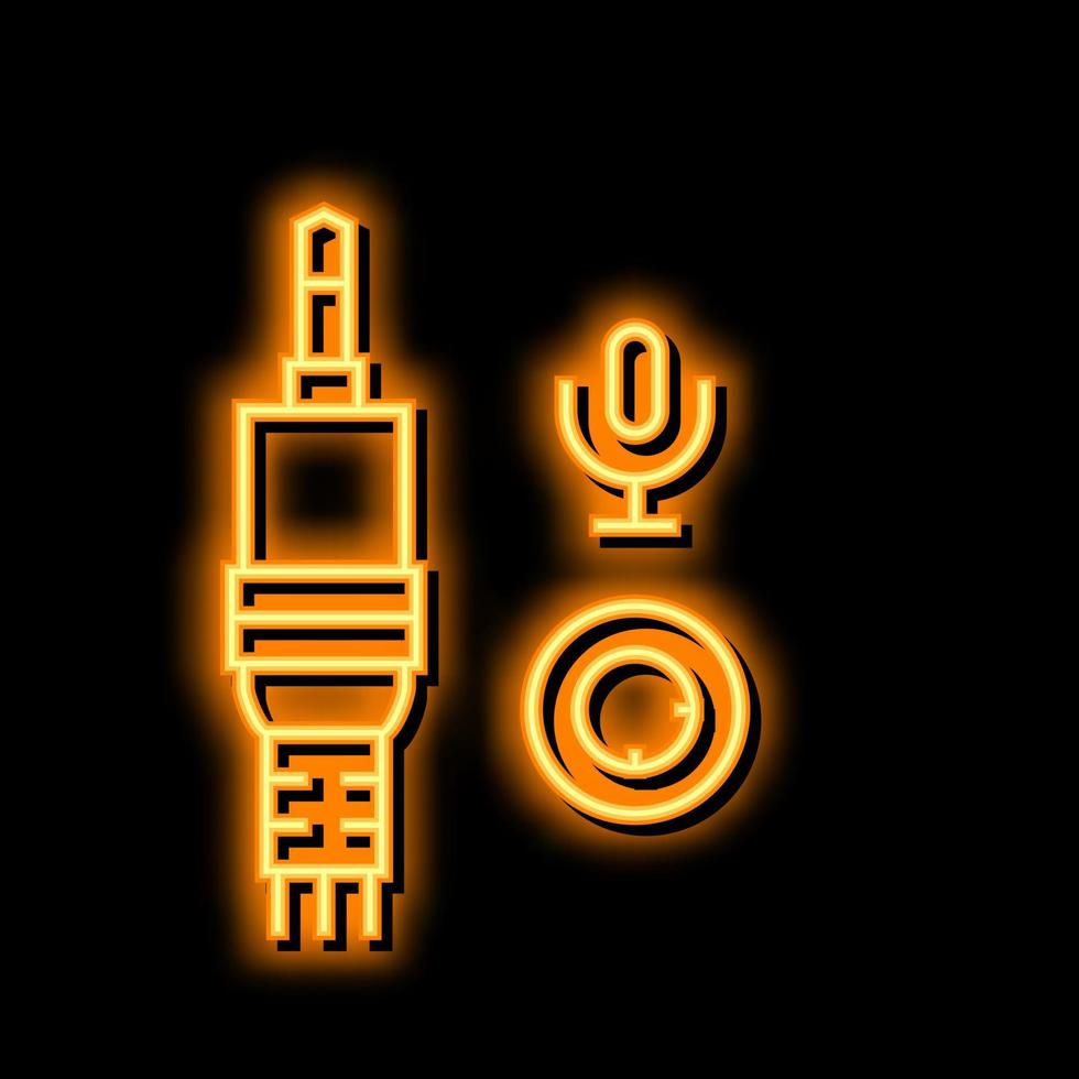 microphone port neon glow icon illustration vector