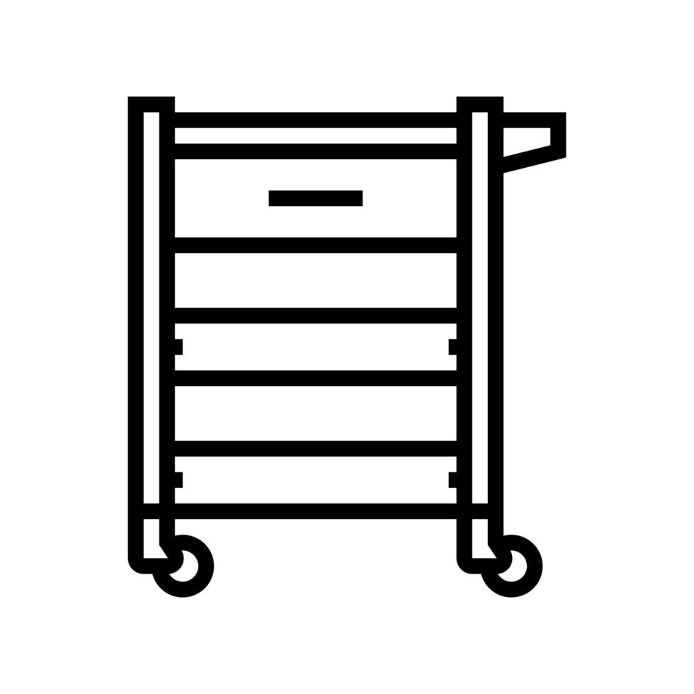 utility cart garage tool line icon vector illustration