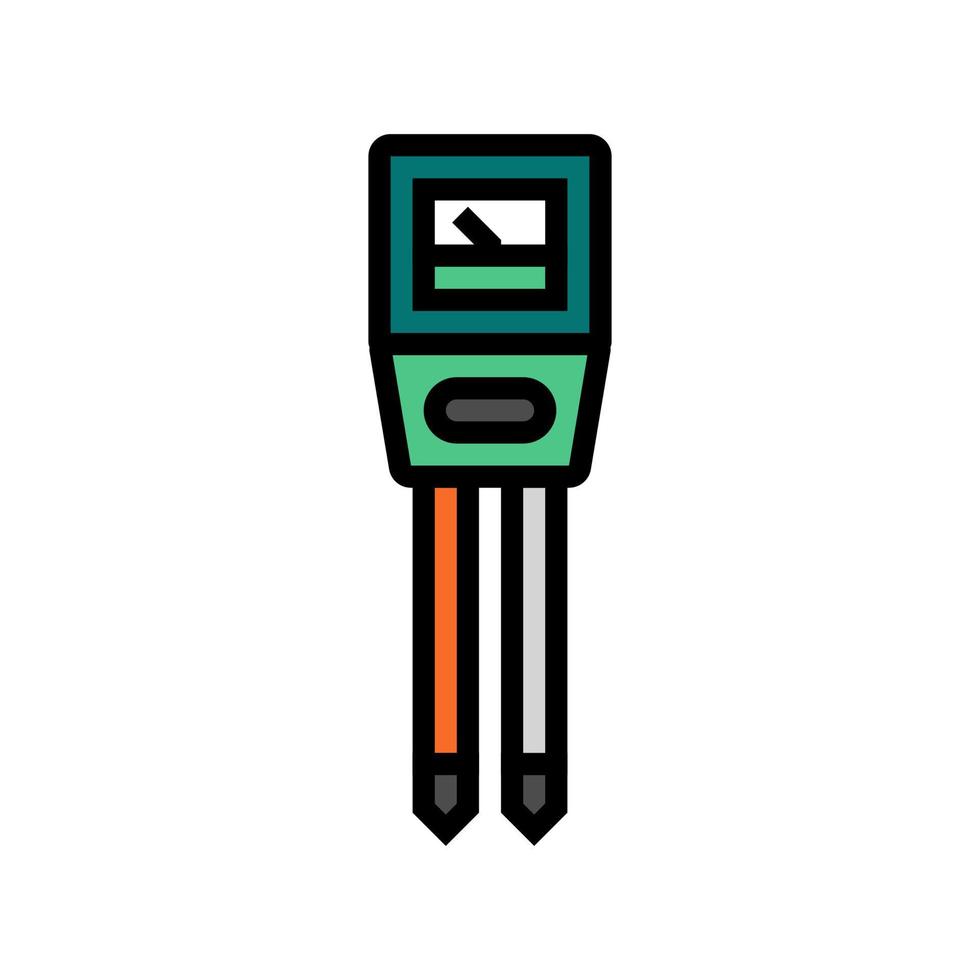 soil ph meter garden tool color icon vector illustration