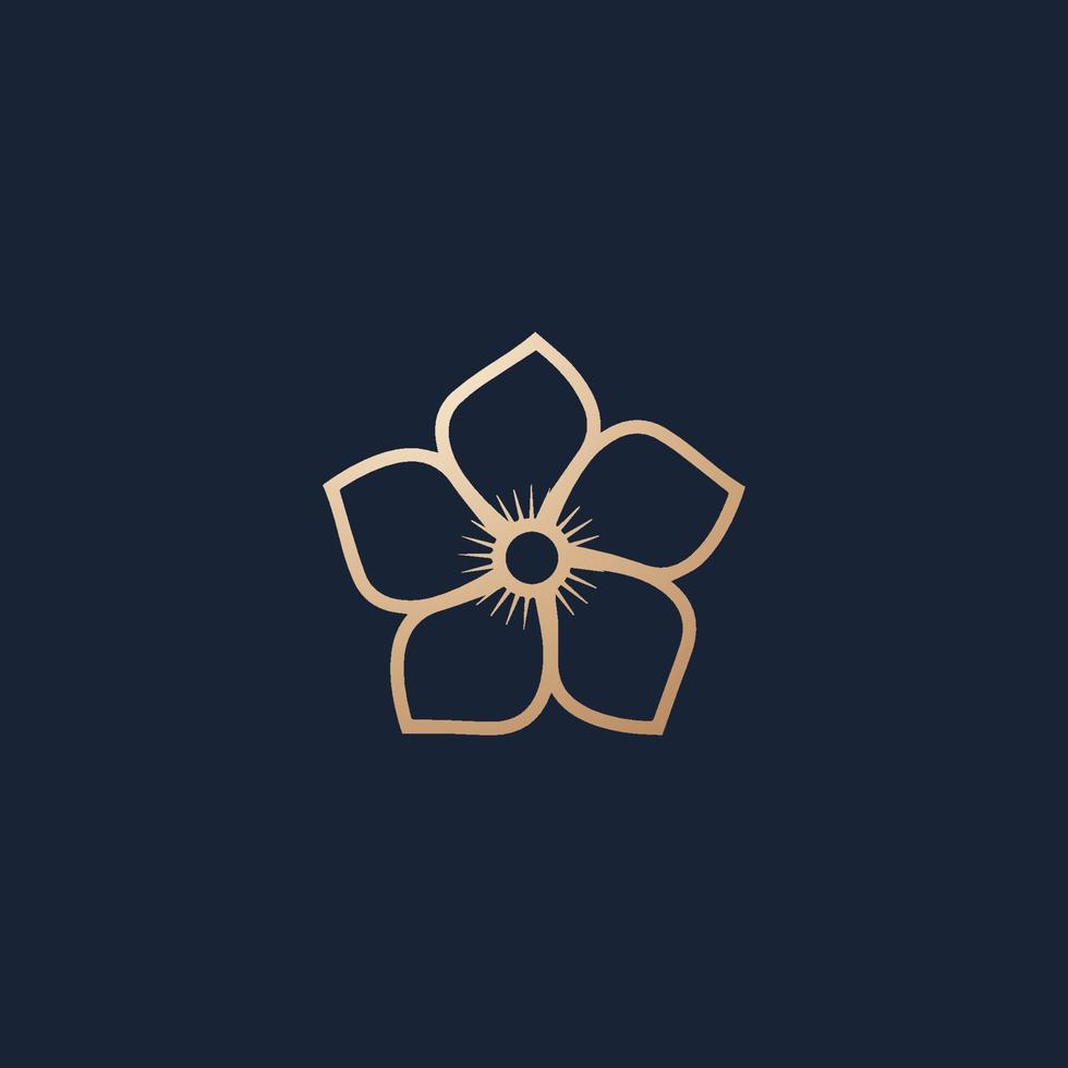 Luxury and modern jasmine flower logo design vector