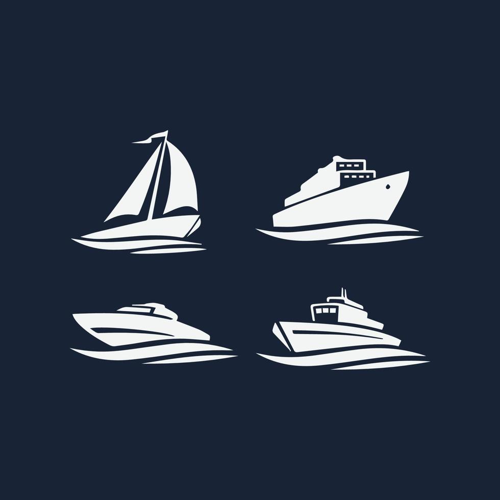 Luxury and modern yacht boat logo design vector