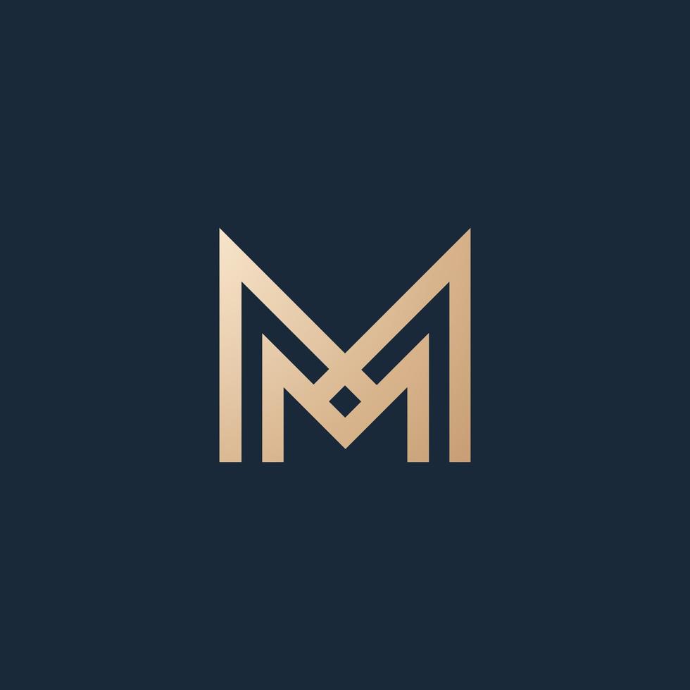 Luxury and modern M initial logo design vector