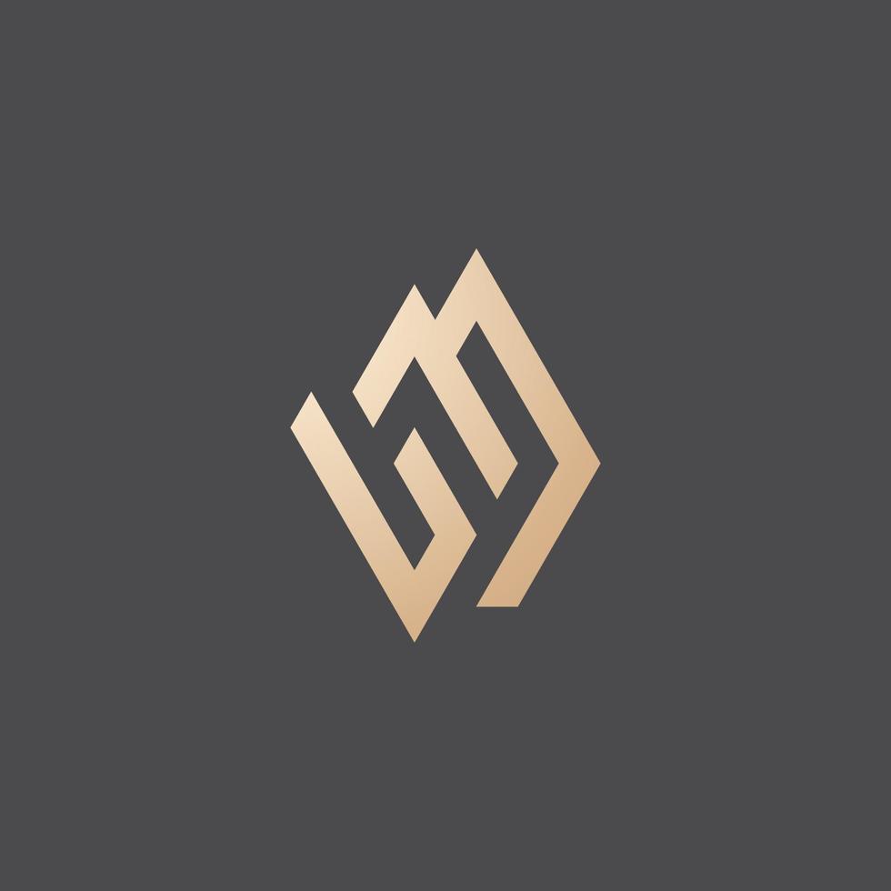 Luxury and modern GM logo design vector