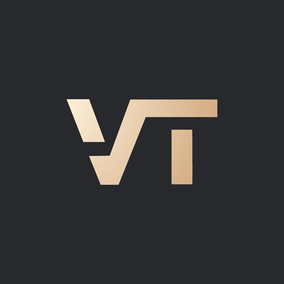 Luxury and modern VT logo design vector