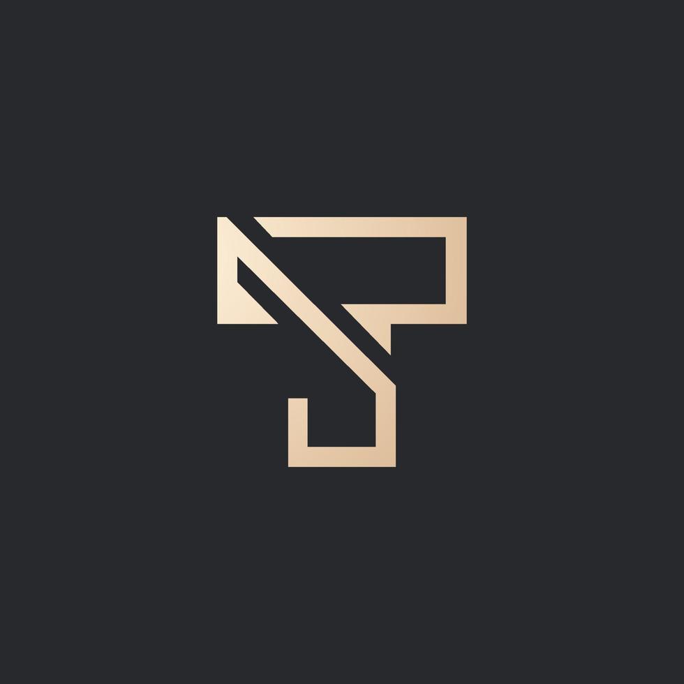 lujo y moderno tj letra logo diseño vector