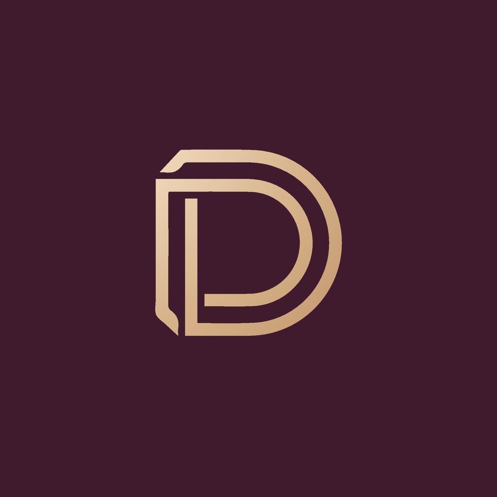 Luxury and modern D logo design vector