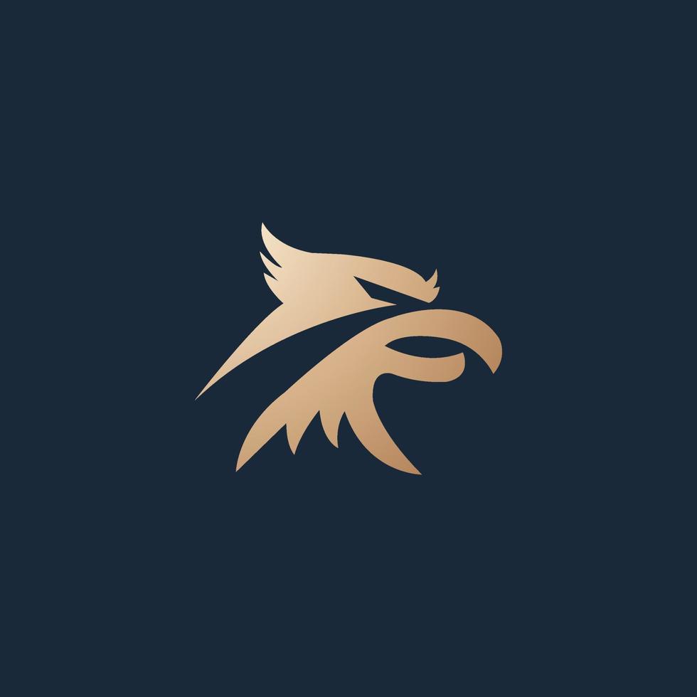 lujo y moderno águila cabeza logo diseño vector