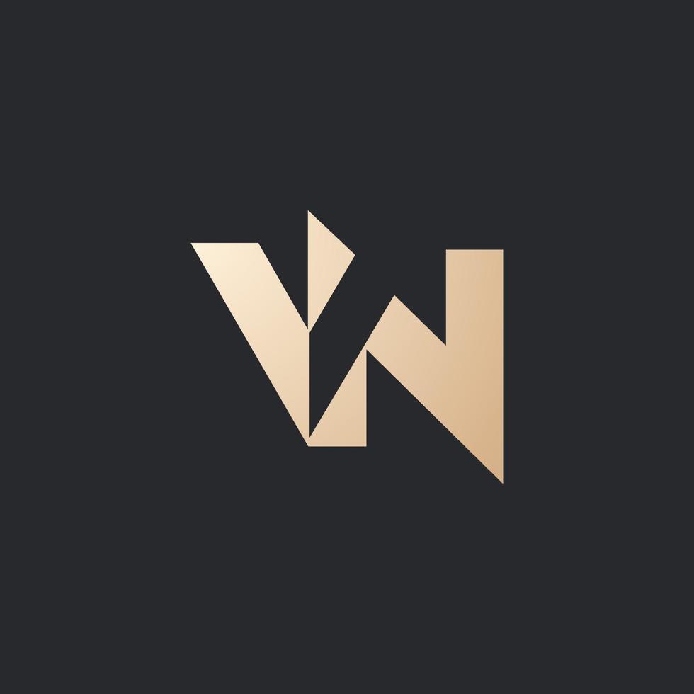 Luxury and modern VN logo design vector