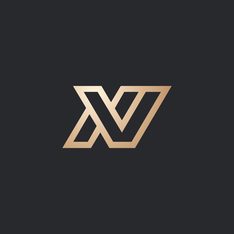 lujo y moderno vn letra logo diseño vector