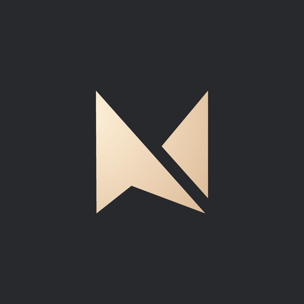 Luxury and modern MN letter logo design vector