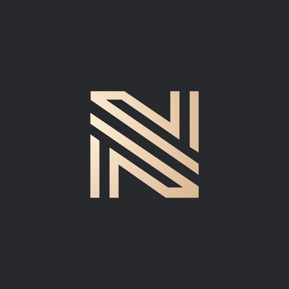 Luxury and modern N letter logo design vector
