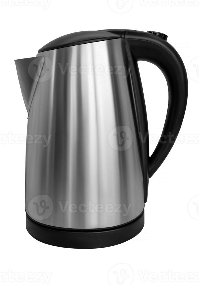 Metal Electric Kettle. Stainless steel insulated teapot on a white background. Appliances. Small kitchen appliances photo