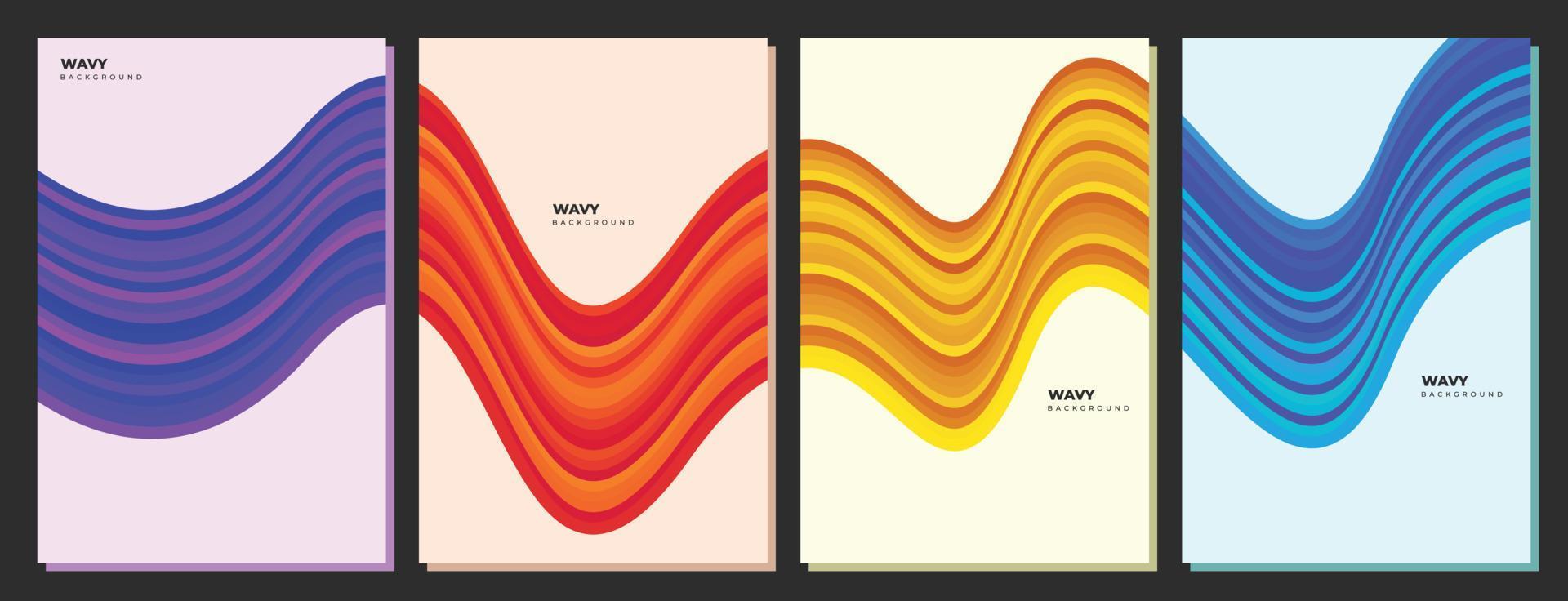 Colorful wavy poster design concept flat vector design