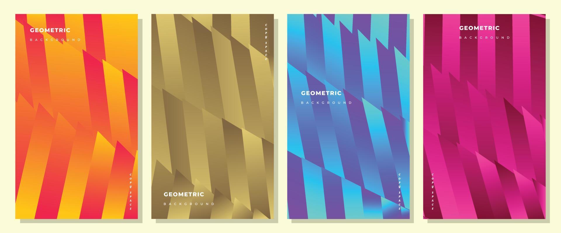 Abstract geometric layer poster design set copy space vector