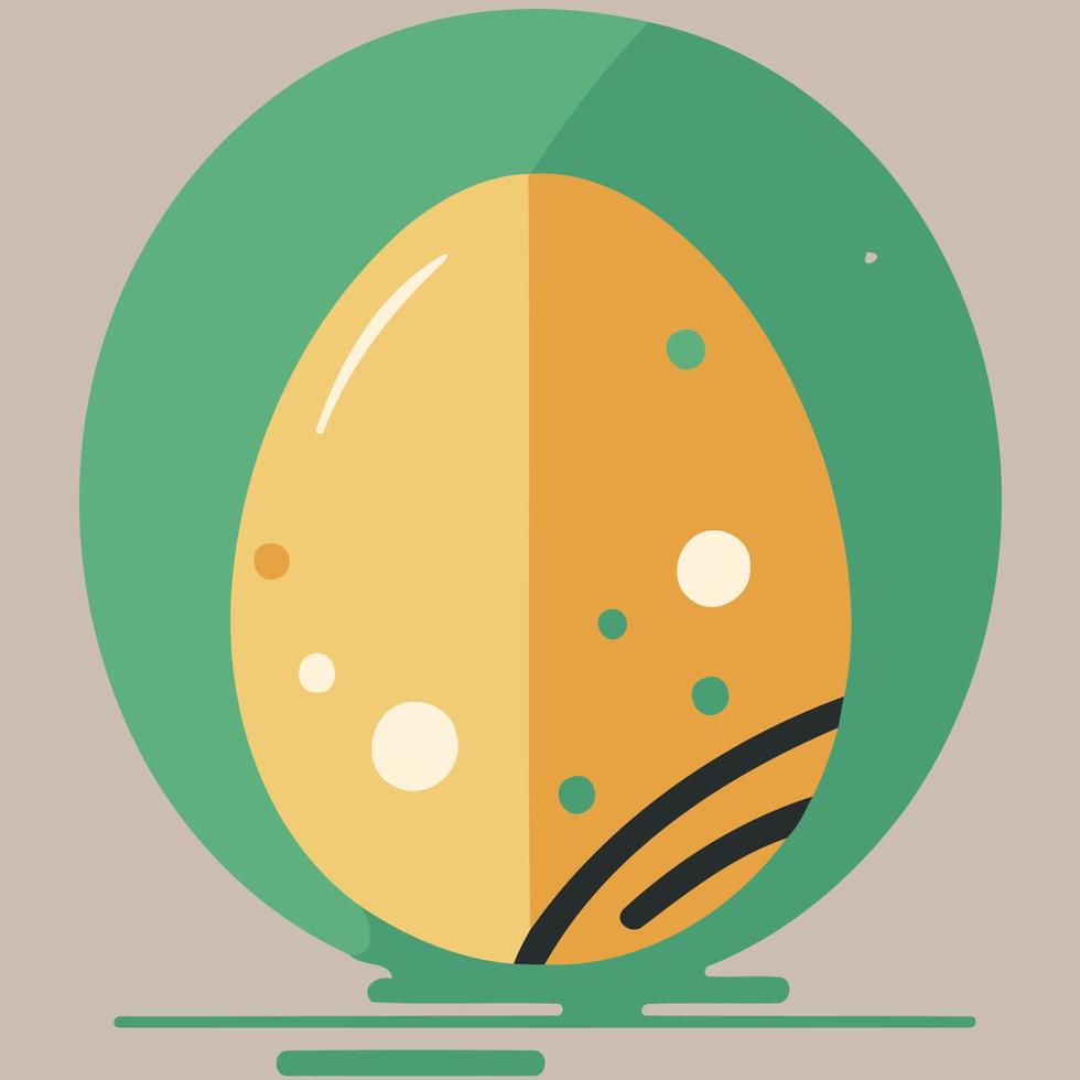 golden easter egg with circular details vector