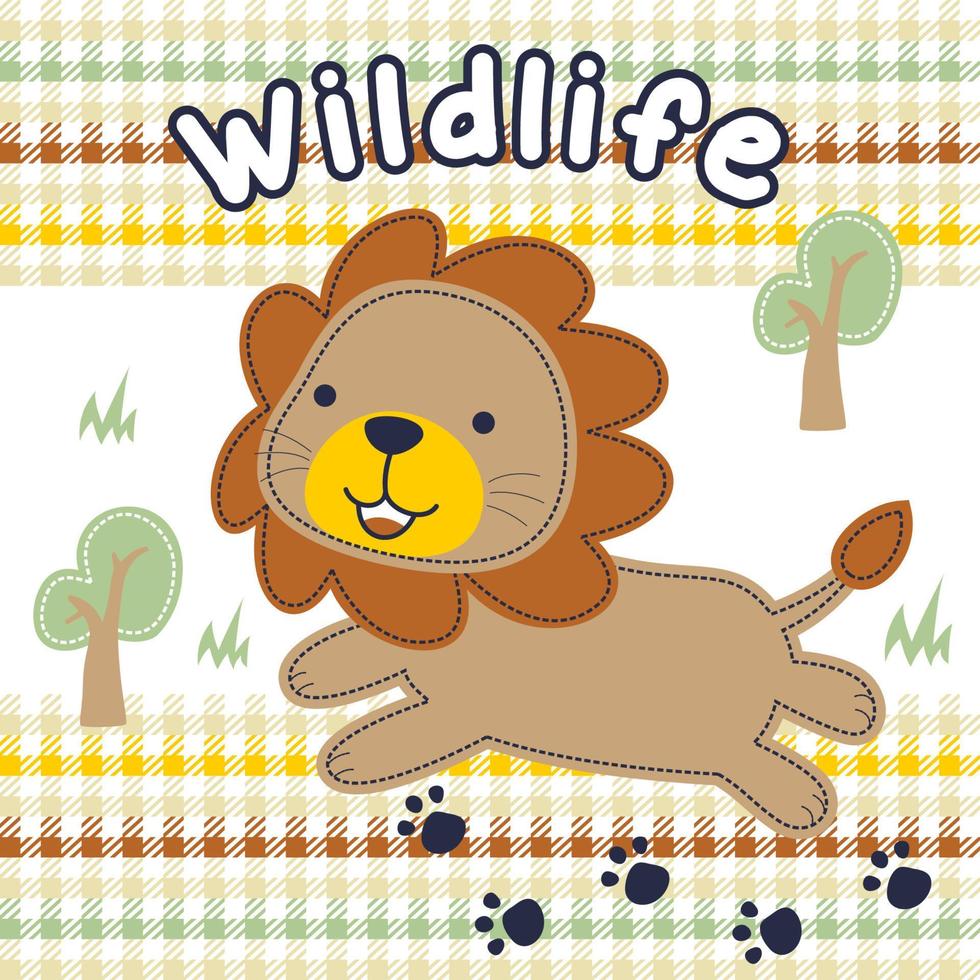 Funny lion cartoon vector illustration