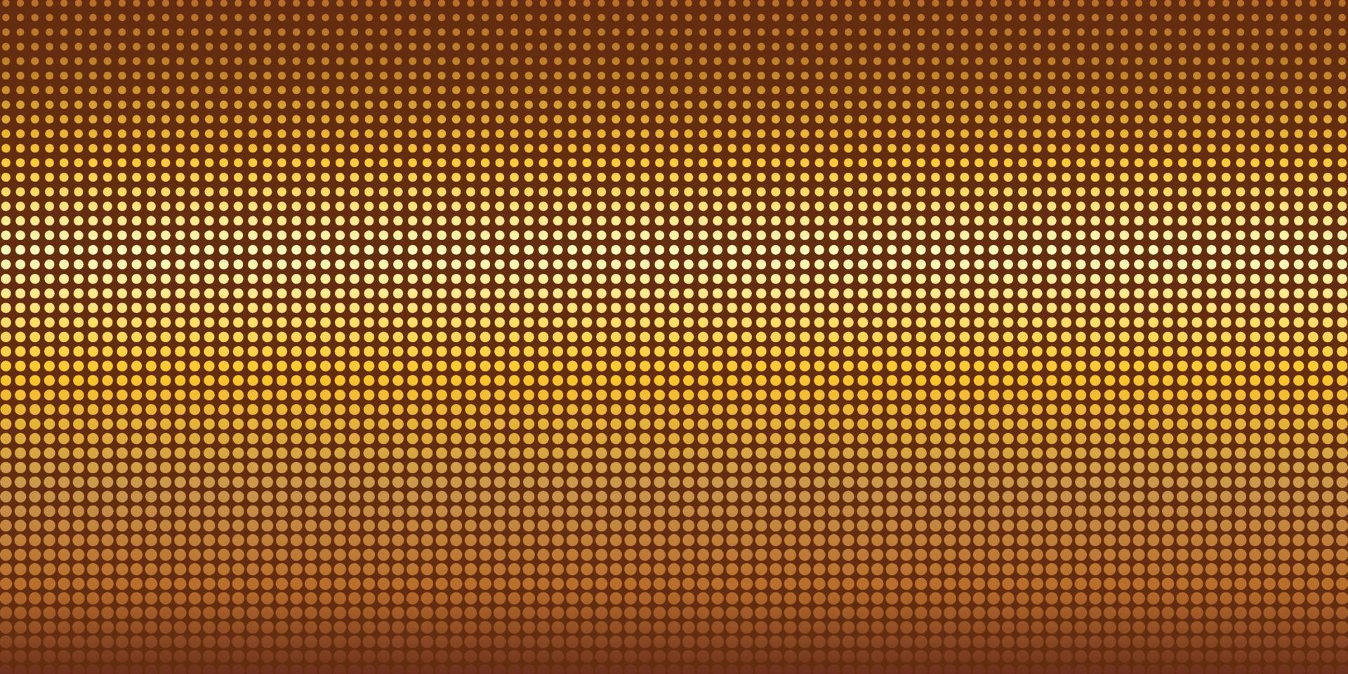 Brown rusty background with golden circles decreasing from bottom to top. Creative point gradient design for business. Vector illustration.