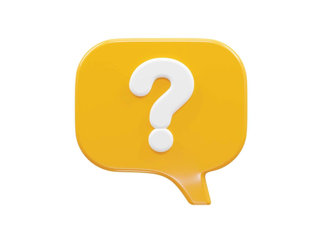 Question icon 3d rendering illustration vector