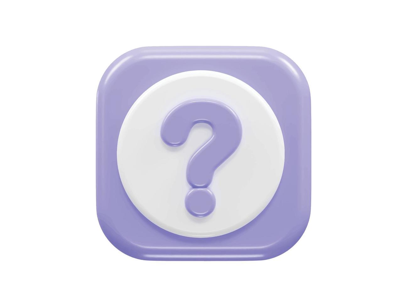 Question icon 3d rendering illustration vector