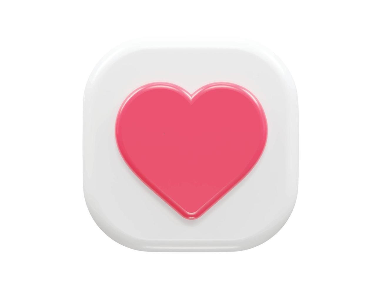 Love vector 3d rendering heart icon