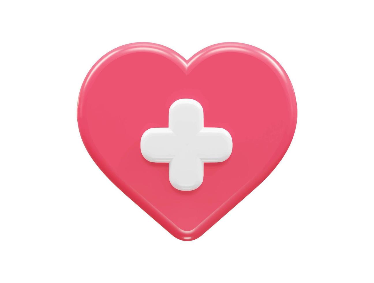 Love vector 3d rendering heart icon