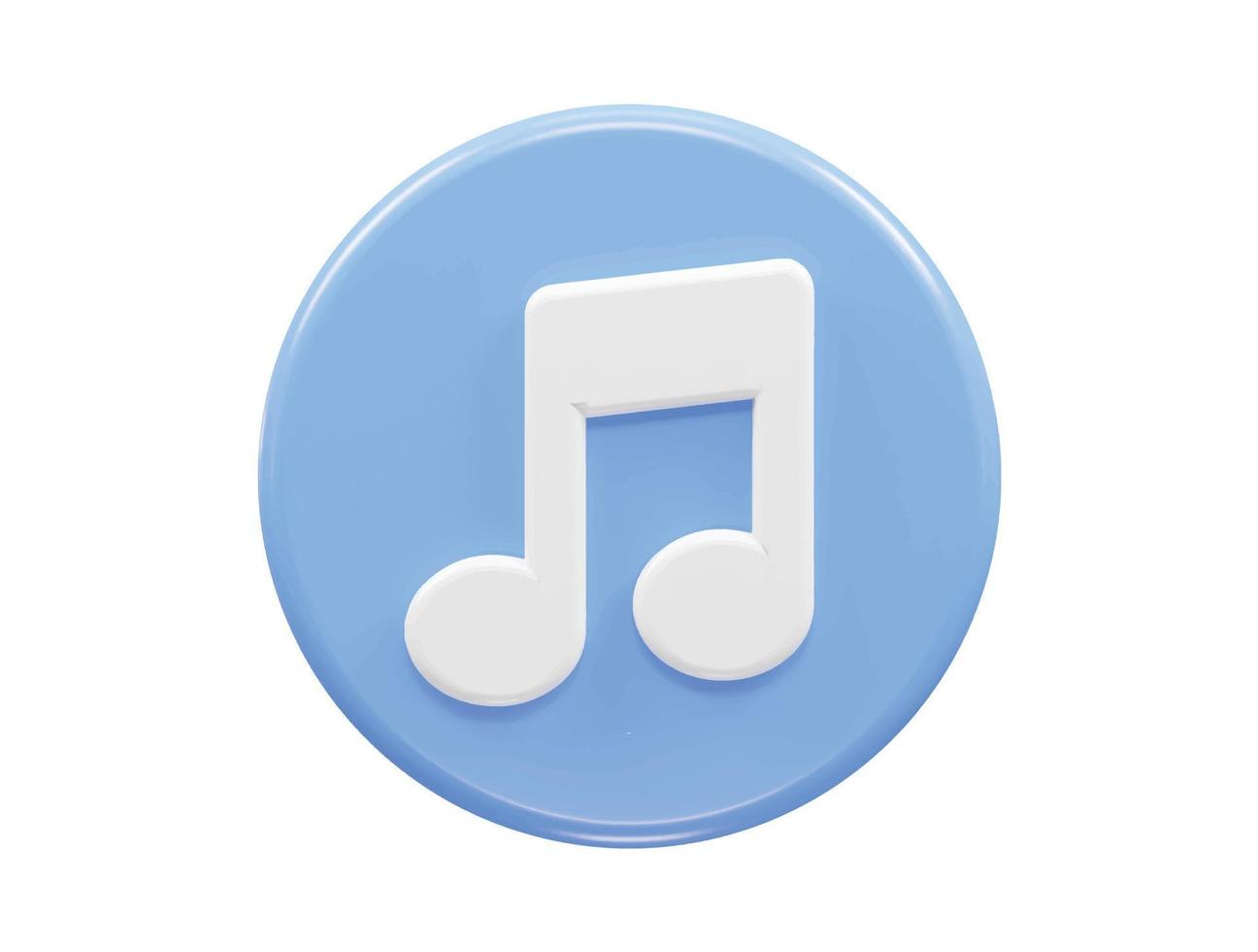 Music icon 3d rendering vector