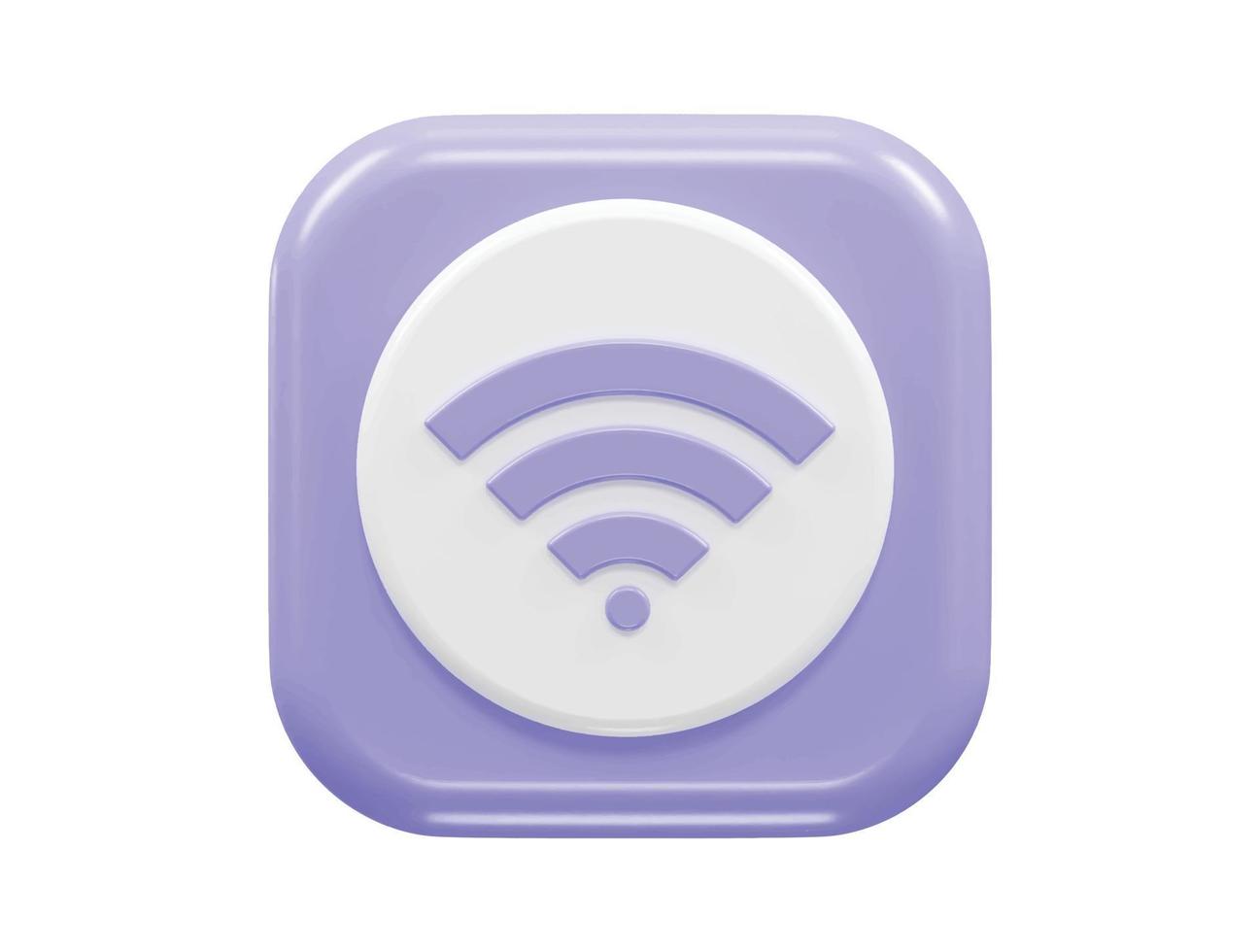 Wifi icon 3d render vector illustration