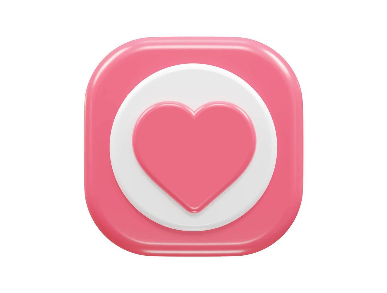 Love vector 3d rendering heart icon