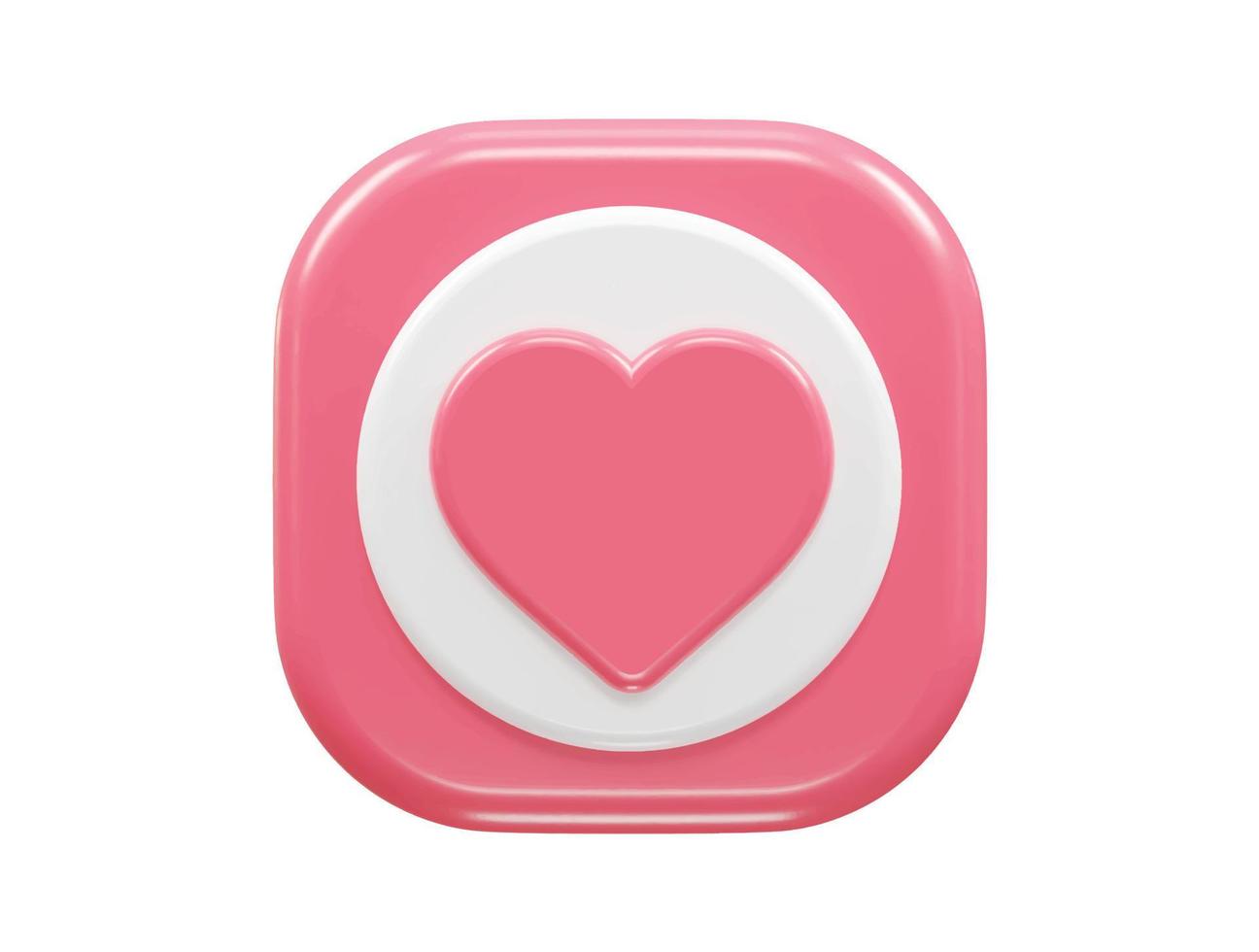 Love vector 3d rendering heart icon