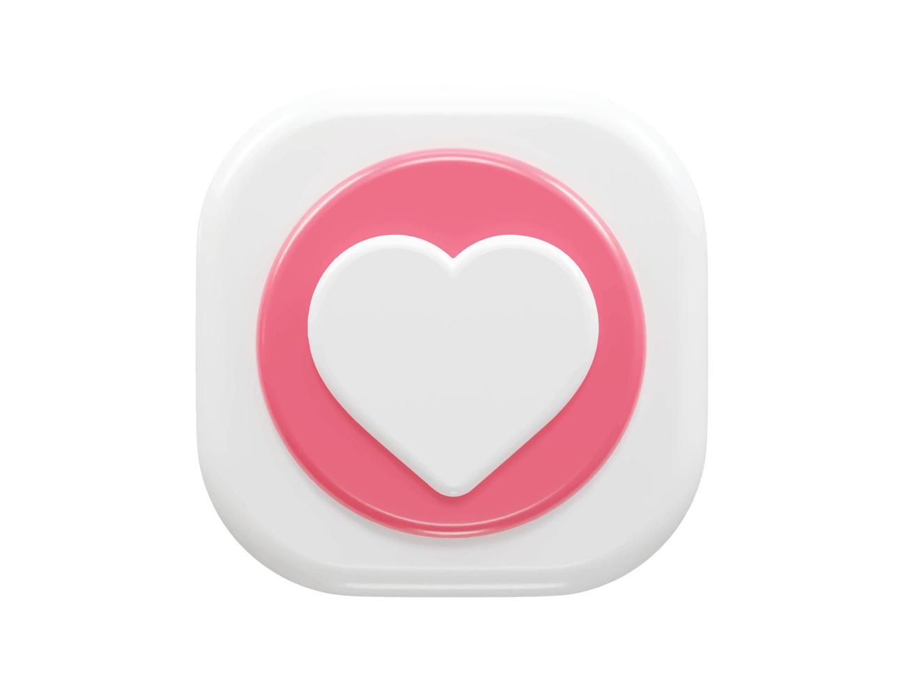 Love vector 3d rendering heart icon