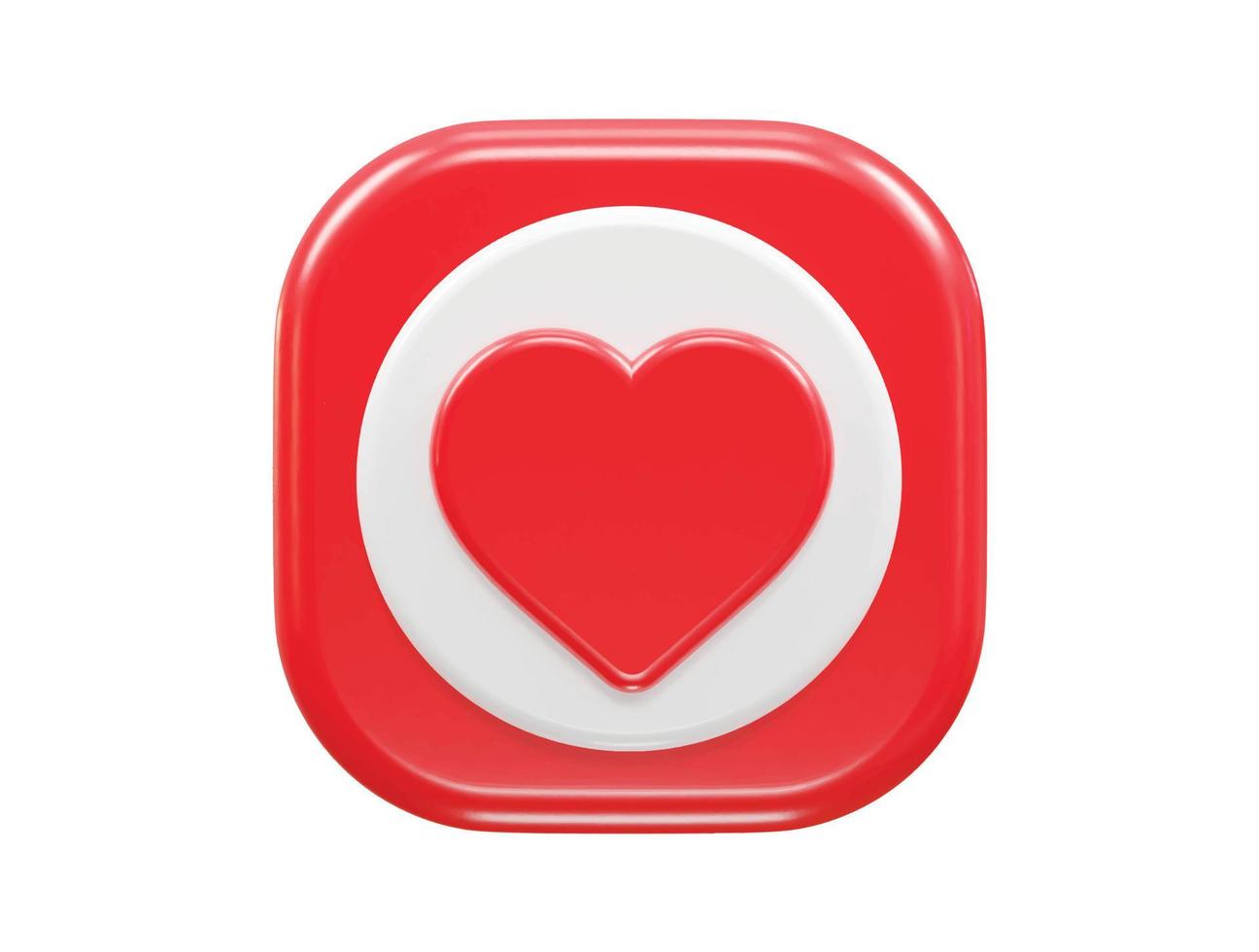 Love vector 3d rendering heart icon