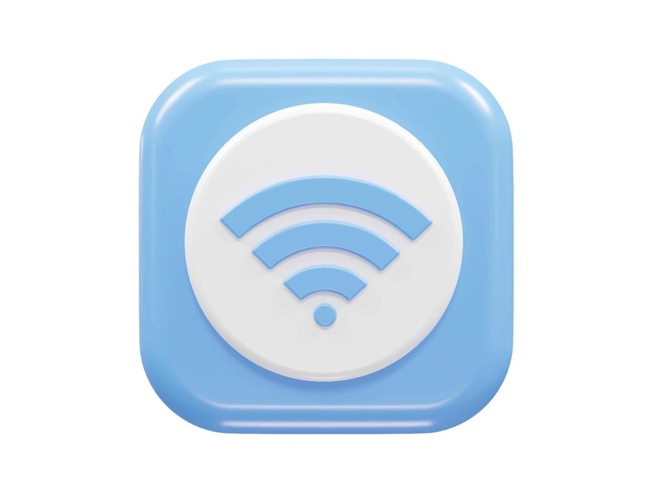 Wifi icon 3d render vector illustration