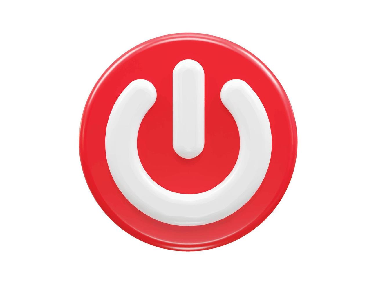 Power button icon 3d rendering vector illustration