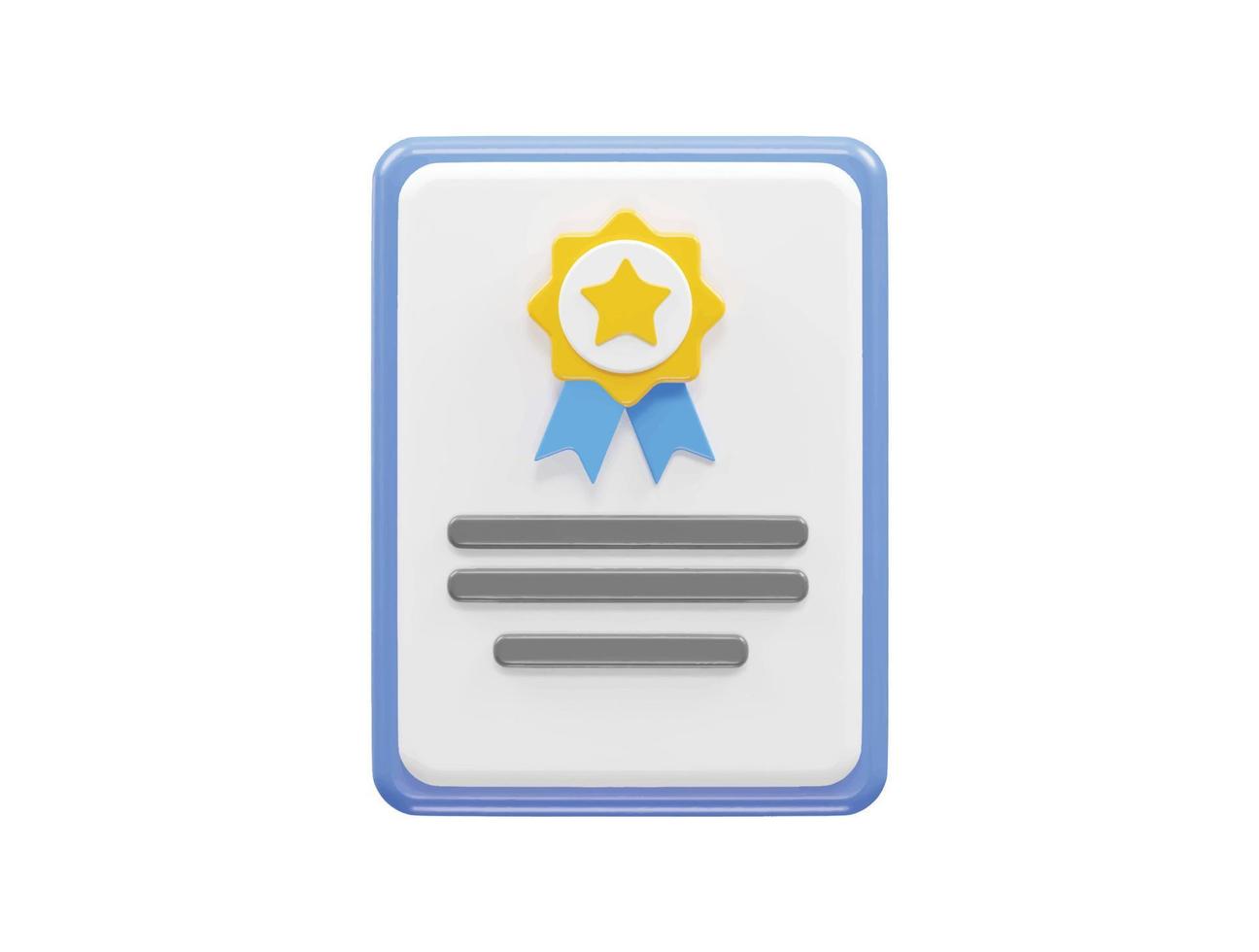 Certificate seo icon 3d render illustration vector