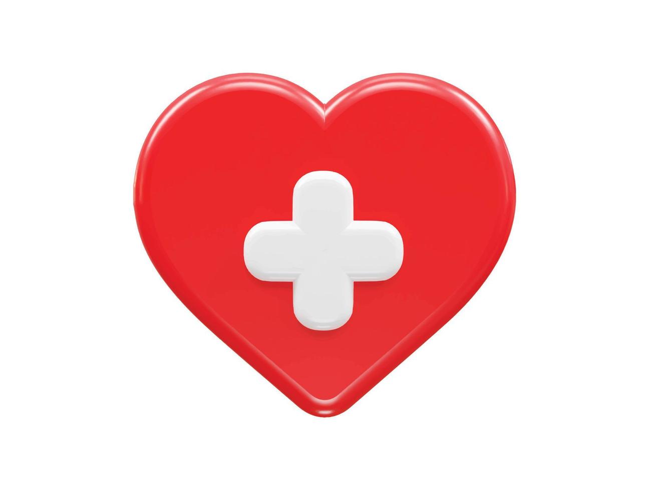 Love vector 3d rendering heart icon