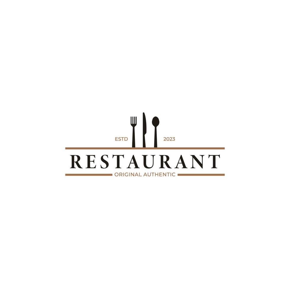 Vector spoon fork knife for restaurant bar bistro logo design